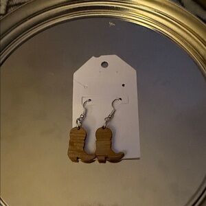 Wooden Boot Earrings